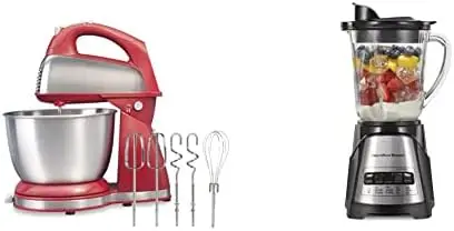 Stand and Hand , 4 Quarts, Red (64654) & Power Wave Action Blender-for Shakes and Smoothies, Puree, Crush Ice, 40 Oz Glass
Stand and Hand , 4 Quarts, Red (64654) & Power Wave Action Blender-for Shakes and Smoothies, Puree, Crush Ice, 40 Oz Glass