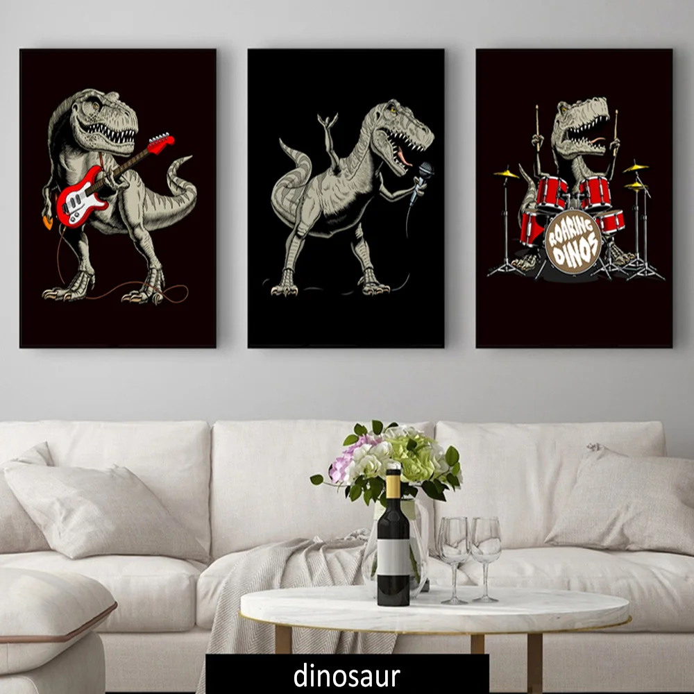 Dinosaur Superstar Rock Band Wall Decor Cartoon Posters Canvas Art Prints Funny Animal Painting for Kid Room Mural Pictures
Dinosaur Superstar Rock Band Wall Decor Cartoon Posters Canvas Art Prints Funny Animal Painting for Kid Room Mural Pictures