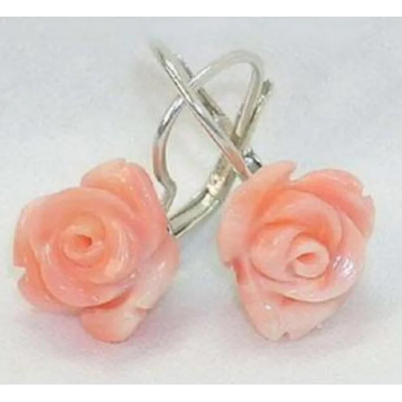 unique lady's hot Pink Coral Rose Flower 12mm Hook Earrings Natural stone bread Earing silver big earrings
unique lady's hot Pink Coral Rose Flower 12mm Hook Earrings Natural stone bread Earing silver big earrings