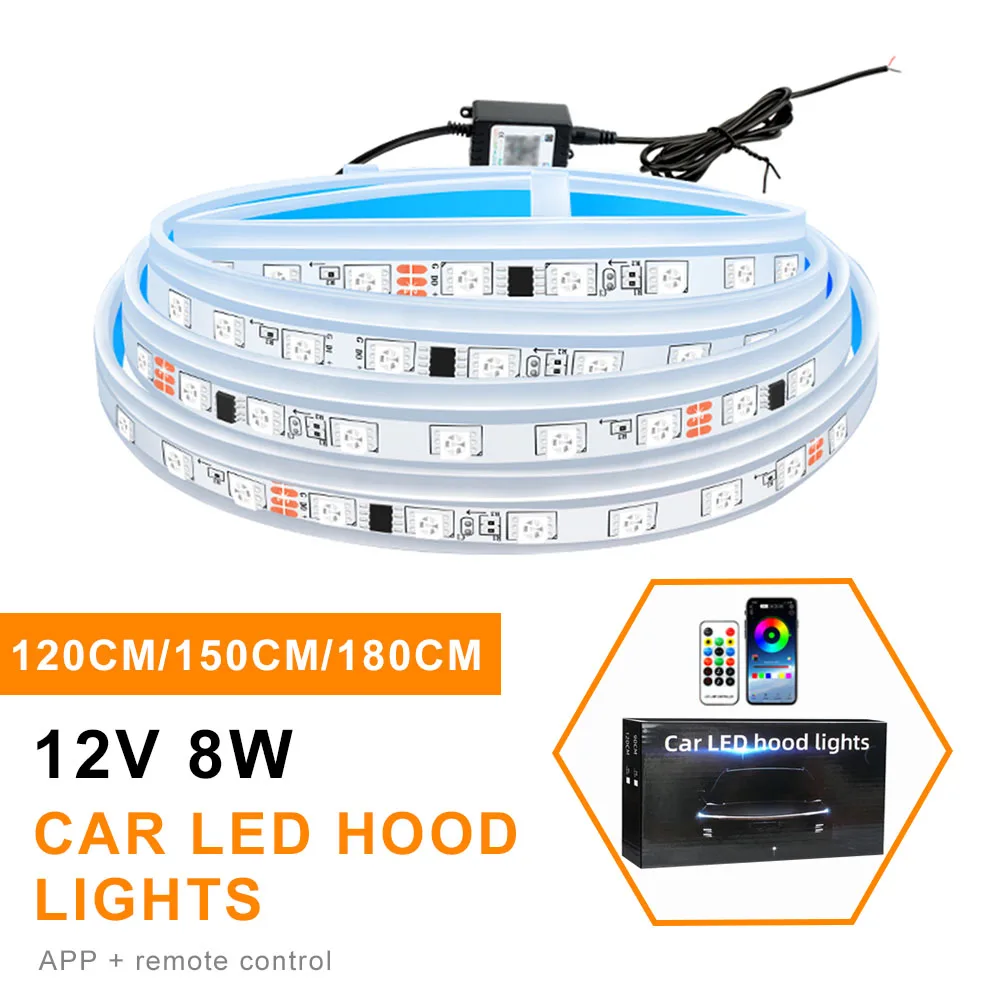 1.8m Flexible Car Hood LED Light Strip DRL 12V RGB LED Daytime Running Light Decorative Light Grill Headlight APP Remote Control
1.8m Flexible Car Hood LED Light Strip DRL 12V RGB LED Daytime Running Light Decorative Light Grill Headlight APP Remote Control