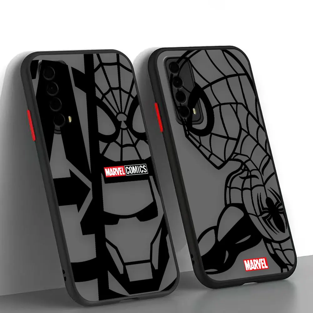 

Shockproof Matte Case Funda For HUAWEI NOVA 4 5 5I 6 7 7I 8 10 MATE 30 40 P40 P50 PRO SE 4G 5G Case Marvel's Iron Spider-Man