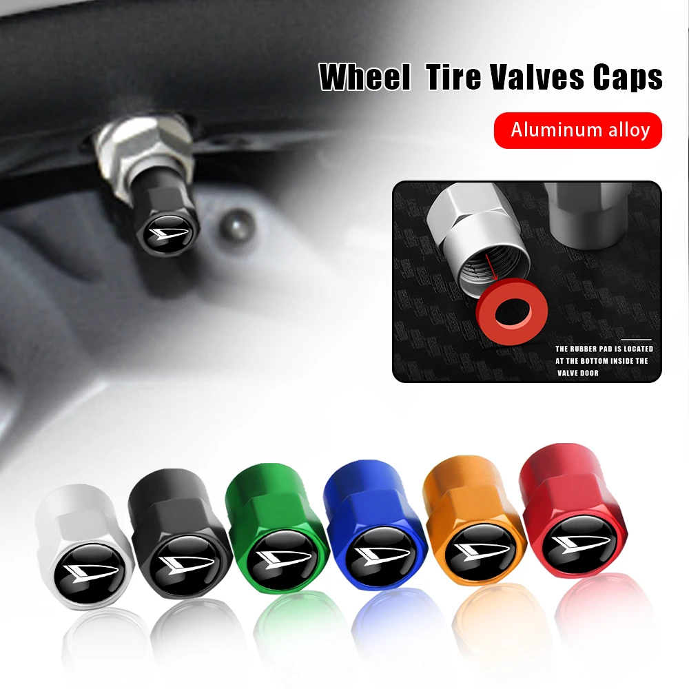 

4pcs Car Wheel Tire Valve Stem Caps Covers Auto Accessories For Daihatsu Terios Sirion Mira Materia Rocky YRV Feroza Charade etc