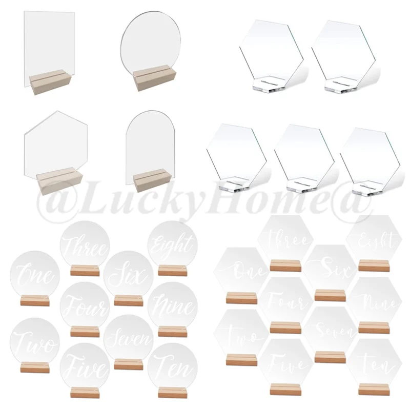 Transparent Desk Display Holder Acrylic Table Sign Holder Wooden Base for Banquet Wedding Parties Menu Place Card Hotel
Transparent Desk Display Holder Acrylic Table Sign Holder Wooden Base for Banquet Wedding Parties Menu Place Card Hotel