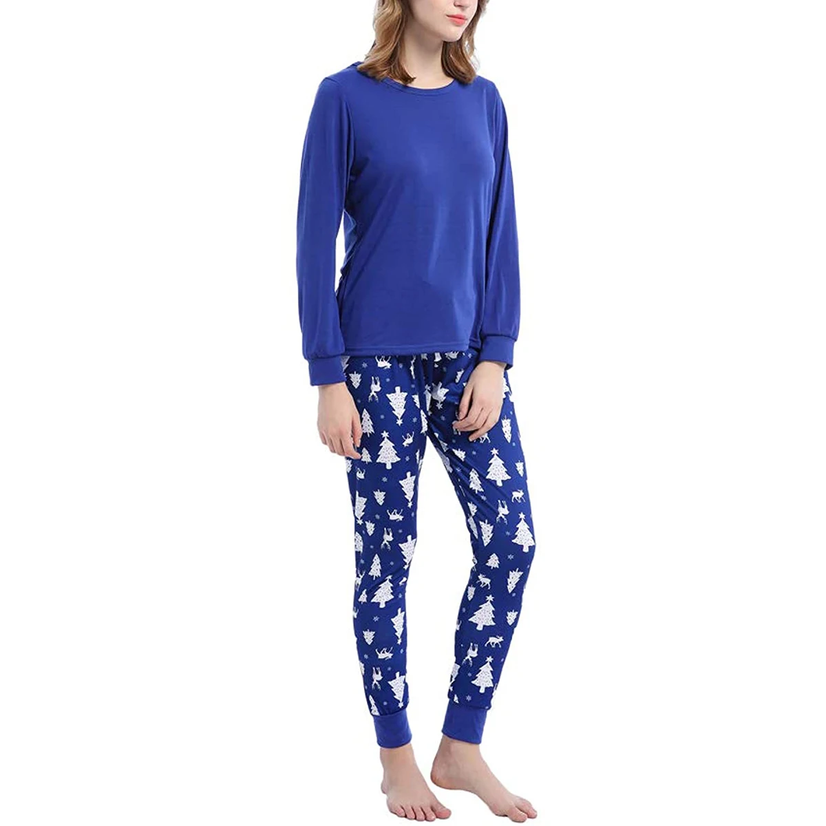 Women's Sleeping Pants, Top Suit, Christmas Tree Printed Jogger Trousers Casual Slimming Long-Sleeve Blouse
Women's Sleeping Pants, Top Suit, Christmas Tree Printed Jogger Trousers Casual Slimming Long-Sleeve Blouse