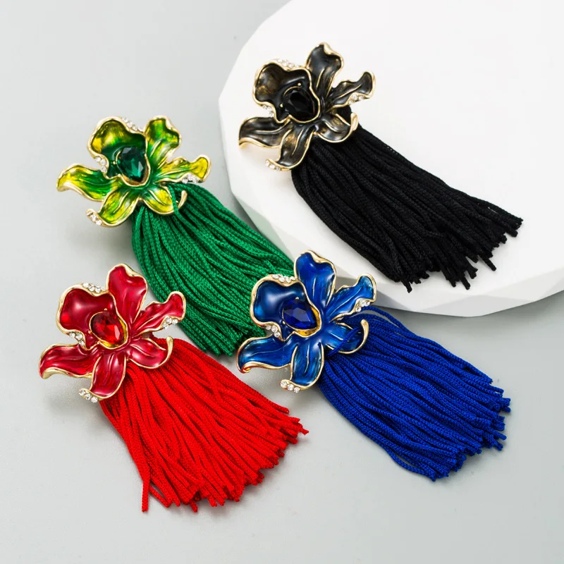 4 Colors Big Flowers Metal Statement Bohemian Colored Cotton Tassel Earrings for Women Boho Jewelry
4 Colors Big Flowers Metal Statement Bohemian Colored Cotton Tassel Earrings for Women Boho Jewelry