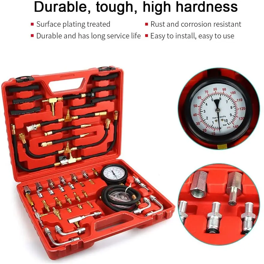 0-140PSI TU-443 Car Fuel Pressure Gauge Tester Universal Gasline Fuel Injector Pump Pressure Tester Kit Fuel Pressure Tester
0-140PSI TU-443 Car Fuel Pressure Gauge Tester Universal Gasline Fuel Injector Pump Pressure Tester Kit Fuel Pressure Tester