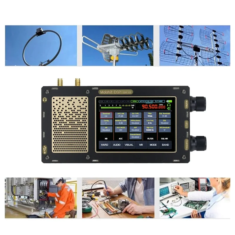 1.10D 3.5 Inch IPS 50Khz-2Ghz Radio Digital Receiver Portable Flying Fish Version Malachite Receiver DSP SDR Radio Receiver
1.10D 3.5 Inch IPS 50Khz-2Ghz Radio Digital Receiver Portable Flying Fish Version Malachite Receiver DSP SDR Radio Receiver