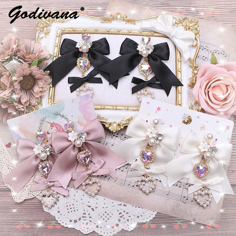 Lolita Butterfly Earrings Girls Japanese Style Sweet and Cute Earrings Women Fashion Bow Rhinestone Love Pearl Earrings Female
Lolita Butterfly Earrings Girls Japanese Style Sweet and Cute Earrings Women Fashion Bow Rhinestone Love Pearl Earrings Female