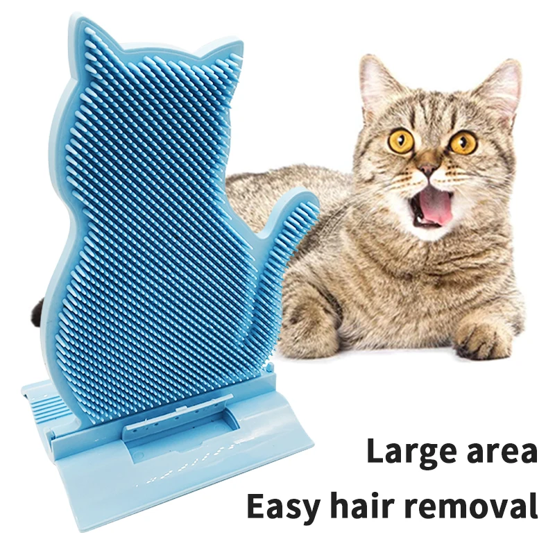 

Cat Self Groomer With Catnip Soft Dog Comb Brush Kitten Wall Corner Massage Rubs The Face Pet Grooming Supply