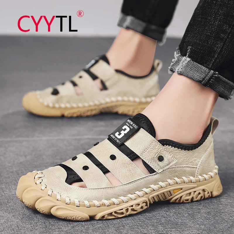 CYYTL Fashion Men Closed Toe Sandals Hand Stitching Outdoor Sport Leather Beach Slides Walking Hiking Slip on Fisherman Slippers
CYYTL Fashion Men Closed Toe Sandals Hand Stitching Outdoor Sport Leather Beach Slides Walking Hiking Slip on Fisherman Slippers