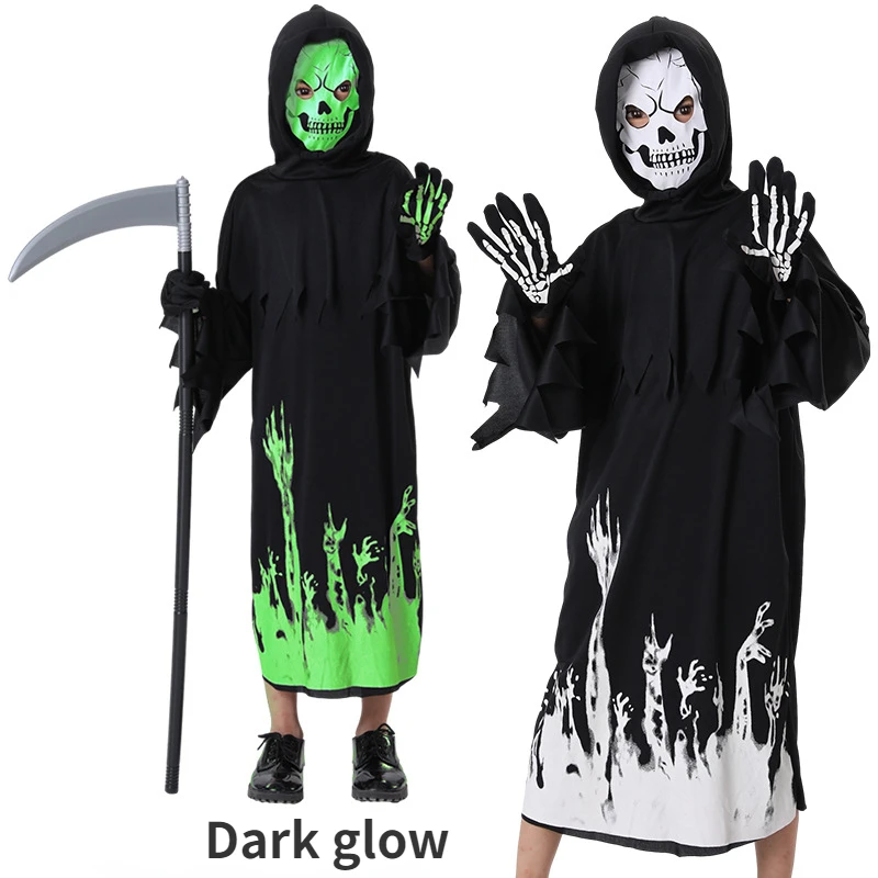 Детский костюм для косплея на Хэллоуин, косплей-костюм Scythe светящаяся в темноте отбеливающая евро-американская модель вампира
Детский костюм для косплея на Хэллоуин, косплей-костюм Scythe светящаяся в темноте отбеливающая евро-американская модель вампира