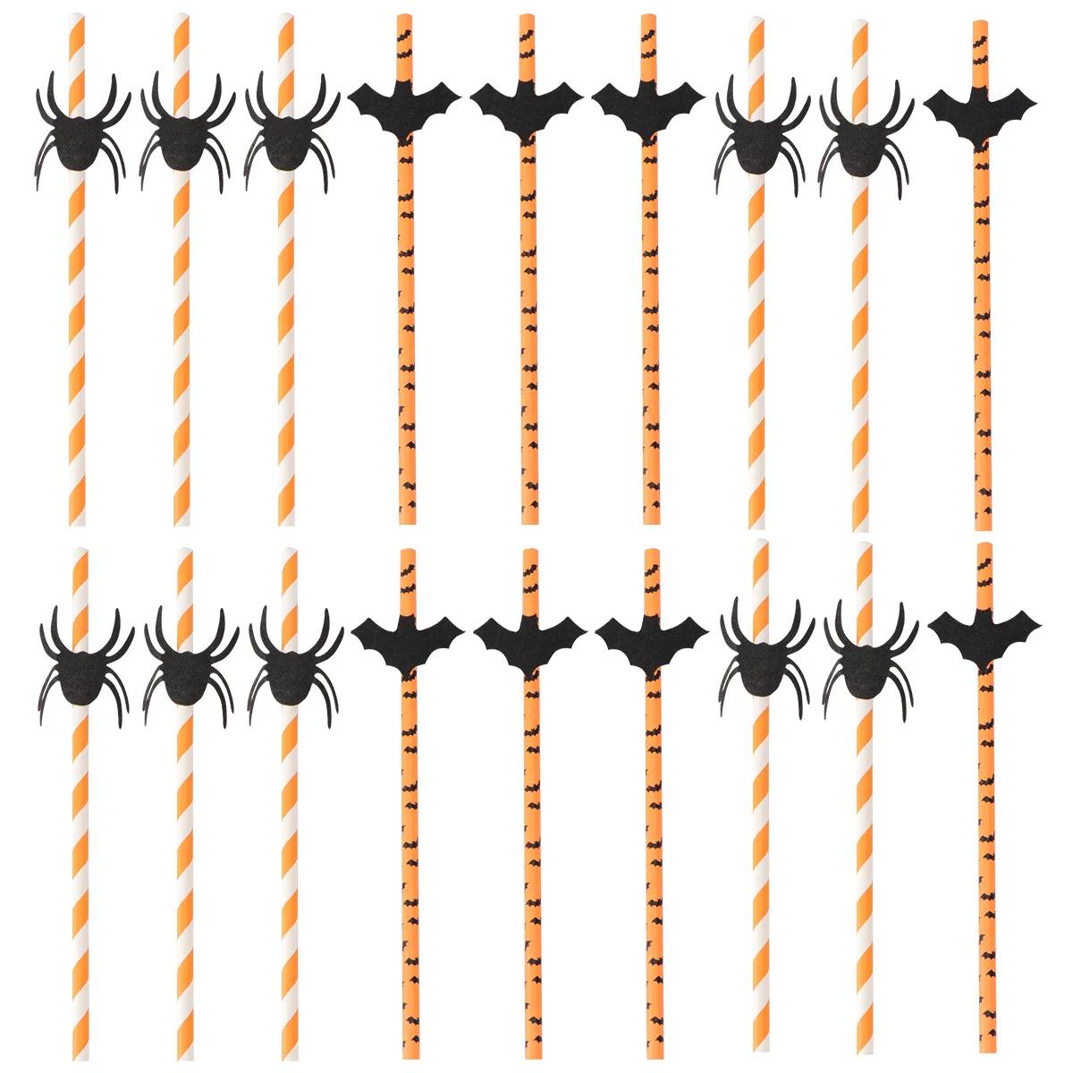

50 Pcs Halloween Straws Party Paper Themed Drinking Spider Novelty Ghost Festival Supplies Dessert Table Cartoon