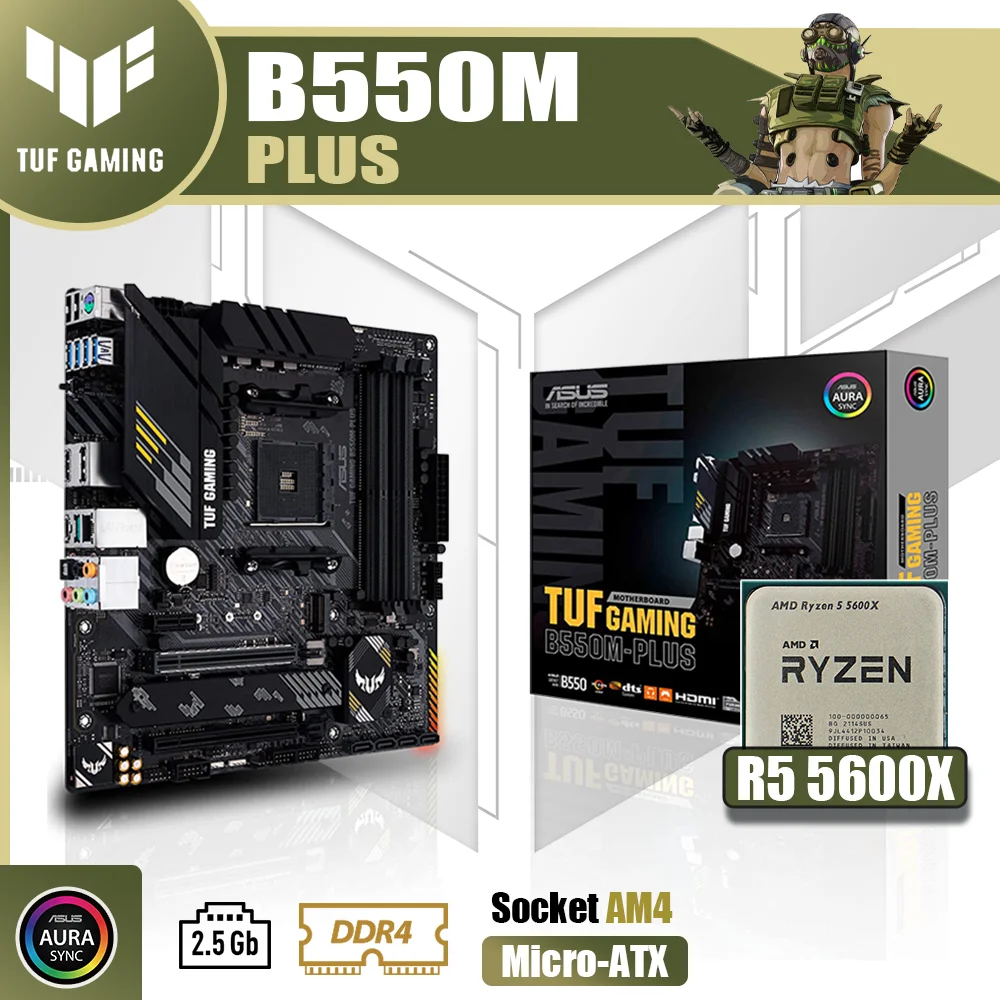 New Kit ASUS TUF GAMING B550M-PLUS With AMD Ryzen 5 5600X CPU Processor DDR4 Memory Motherboard AM4 mATX Combo RGB
New Kit ASUS TUF GAMING B550M-PLUS With AMD Ryzen 5 5600X CPU Processor DDR4 Memory Motherboard AM4 mATX Combo RGB