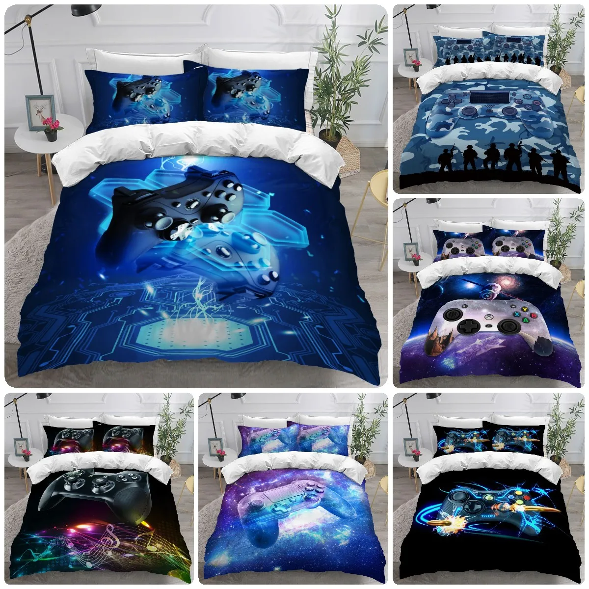 Gamer Bedding Set Twin Size for Kids Boys Game Room Decor Gaming Comforter Cover Set Teens Bedroom Microfiber housse de couette
Gamer Bedding Set Twin Size for Kids Boys Game Room Decor Gaming Comforter Cover Set Teens Bedroom Microfiber housse de couette