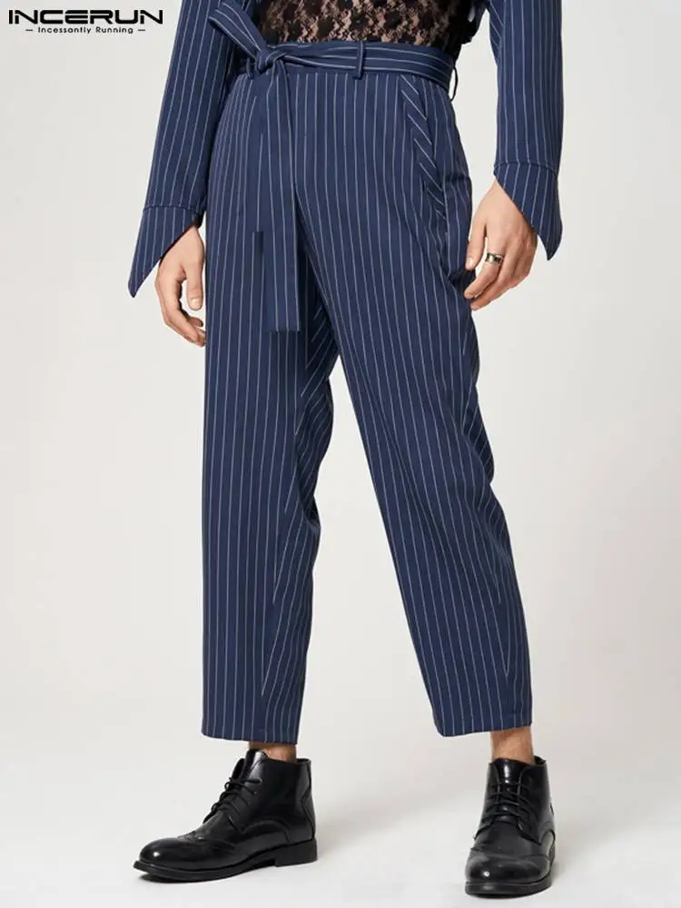 INCERUN Men Striped Pants Lace Up Joggers Pockets Casual Straight Trousers Men Streetwear 2022 Loose Fashion Pantalon Plus Size
INCERUN Men Striped Pants Lace Up Joggers Pockets Casual Straight Trousers Men Streetwear 2022 Loose Fashion Pantalon Plus Size
