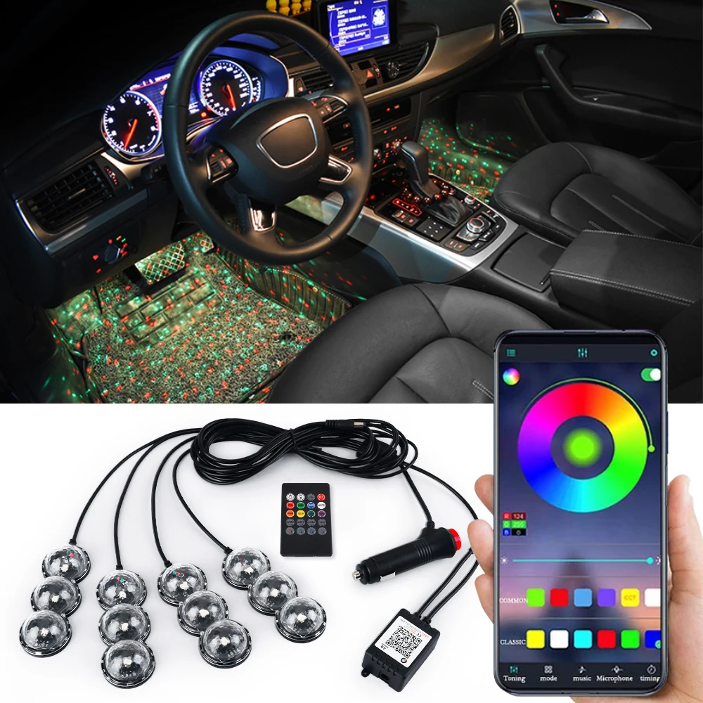 Car LED Foot Ambient Lights Atmosphere Decorative Star Lamp Colorful RGB Auto Interior Light With Cigarette APP/Remote Control
Car LED Foot Ambient Lights Atmosphere Decorative Star Lamp Colorful RGB Auto Interior Light With Cigarette APP/Remote Control