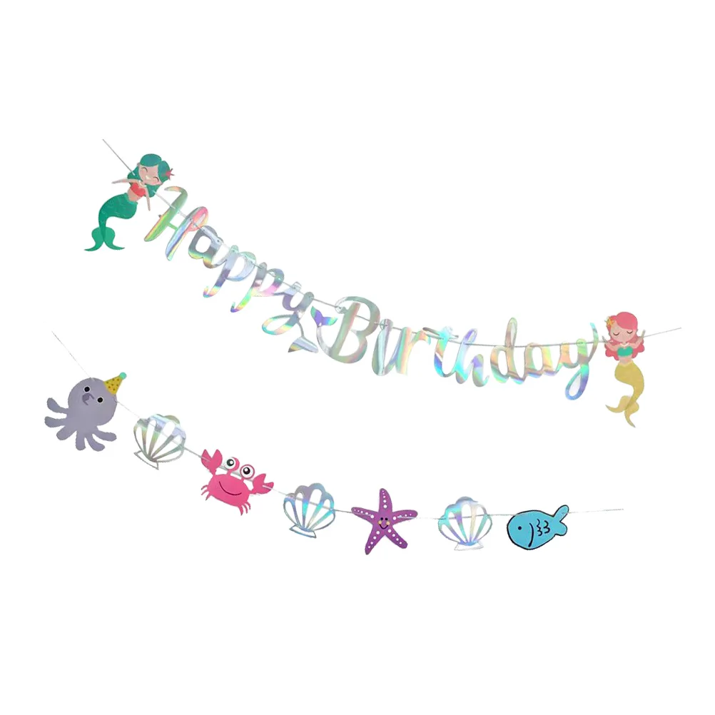 2 Pcs Mermaid Pulling The Flag Birthday Party Banner Happy Sign Decorations Hanging Decorate Themed Supplies
2 Pcs Mermaid Pulling The Flag Birthday Party Banner Happy Sign Decorations Hanging Decorate Themed Supplies