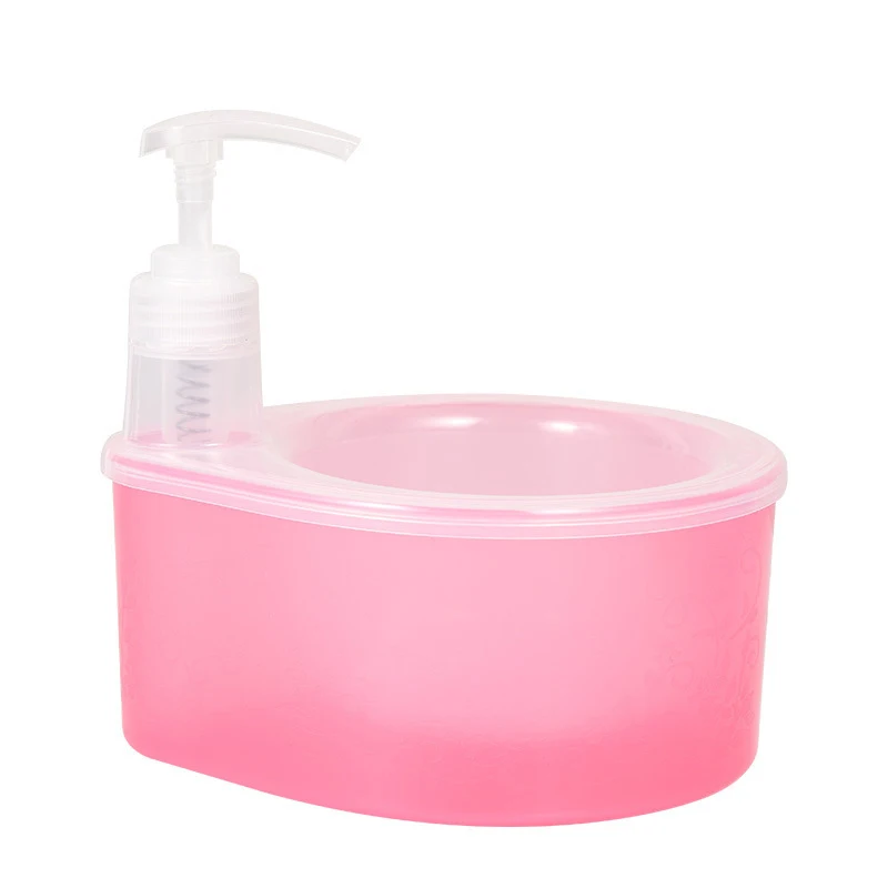 

Soap Dispenser And Scrubber Holder Multifunctional Dishwashing Container 1000ml Manual Sink Dish Washing Soap Dispenser For Cafe