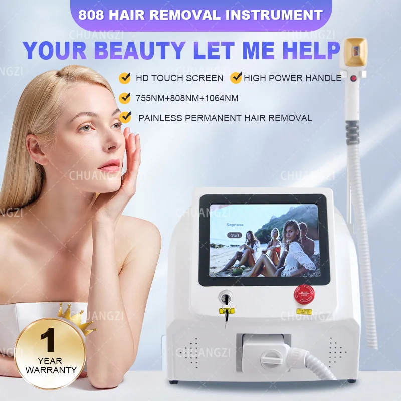 

The Latest 808 Diode Las/er ha/ir Removal Machine 2000w Ultra-high Power Freezing Point Lase/r Head Home Salon Equipment