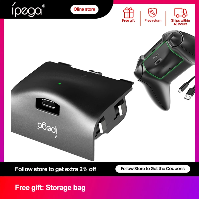 Ipega PG-XBX001 1000mAh Rechargeable Battery for XBOX Battery Pack with LED Indicator&USB Cable for Xbox Series X S Controller
Ipega PG-XBX001 1000mAh Rechargeable Battery for XBOX Battery Pack with LED Indicator&USB Cable for Xbox Series X S Controller
