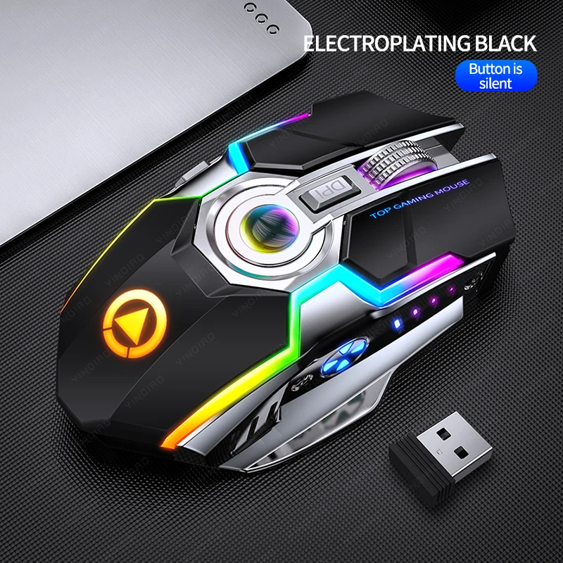 Wireless Gaming Mouse 2400 DPI Rechargeable Adjustable 7 Color Backlight Breathing Gamer Mouse Game Mice for PC Laptop
Wireless Gaming Mouse 2400 DPI Rechargeable Adjustable 7 Color Backlight Breathing Gamer Mouse Game Mice for PC Laptop