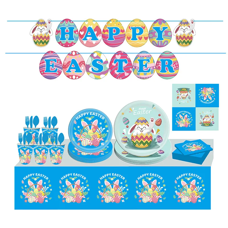 SURSURPIRSE Blue Green Cute Bunny Print Tableware Set Paper Plate Fork Spoon Knife Napkin Tablecloth Banner for Easter Supplies
SURSURPIRSE Blue Green Cute Bunny Print Tableware Set Paper Plate Fork Spoon Knife Napkin Tablecloth Banner for Easter Supplies