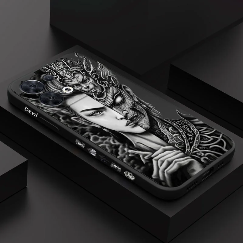 

Dark Buddha Phone Case For OPPO Reno 10 8 8T 8Z 7 7Z 6 5 Pro 4G 5G F19 F9 Pro Plus Liquid Silicone Cover