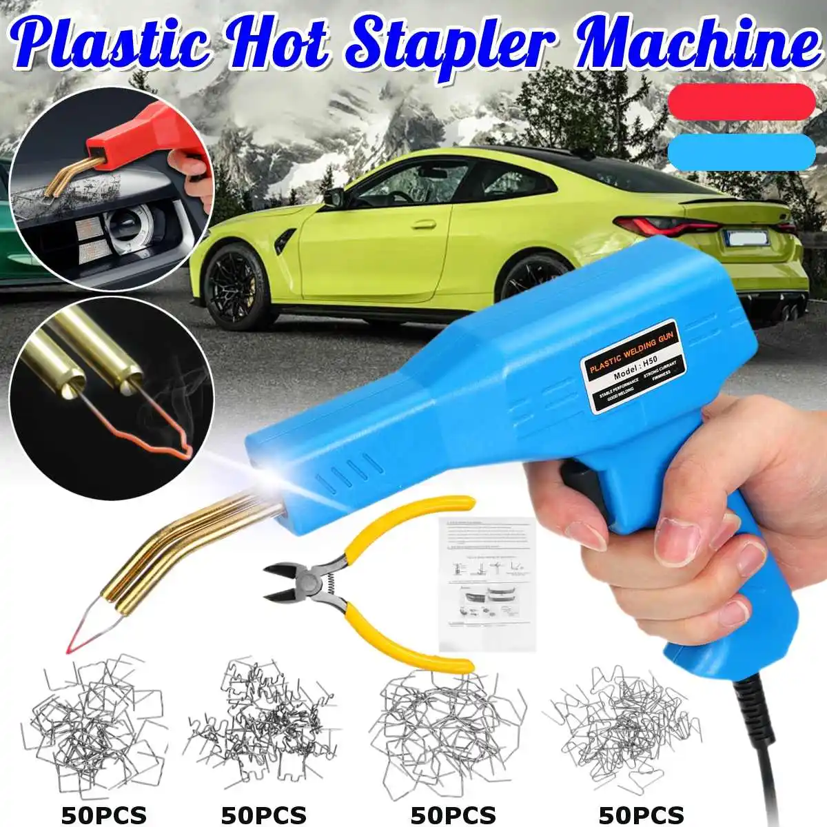 Handy Plastic Welder Hot Stapler Welding Machine Soldering Iron for Plastic Staple PVC Repairing Machine Car Bumper Repair Tools
Handy Plastic Welder Hot Stapler Welding Machine Soldering Iron for Plastic Staple PVC Repairing Machine Car Bumper Repair Tools