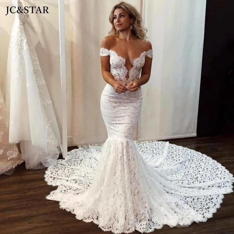 robe sirene mariage Off ShoulderFull Lace Bottons Sweep Train Beach Boho Chic Bridal GownsSexy vestidos de noviaRomanticrobe mar
robe sirene mariage Off ShoulderFull Lace Bottons Sweep Train Beach Boho Chic Bridal GownsSexy vestidos de noviaRomanticrobe mar