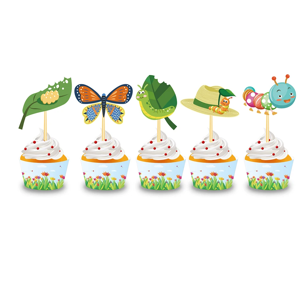 Cartoon Caterpillar Insect Spring Butterfly Cupcake Toppers Cake Wrappers Baby Shower Birthday Party Dessert Cake Decoration
Cartoon Caterpillar Insect Spring Butterfly Cupcake Toppers Cake Wrappers Baby Shower Birthday Party Dessert Cake Decoration