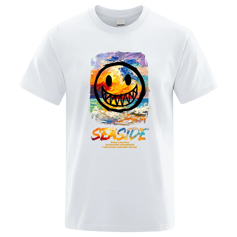 Oil Painting Seaside Travel On Vacation T-Shirt Oversized Cotton T-Shirt Fashion Loose Tops Casual Sweat Tee Clothes Cotton Male
Oil Painting Seaside Travel On Vacation T-Shirt Oversized Cotton T-Shirt Fashion Loose Tops Casual Sweat Tee Clothes Cotton Male
