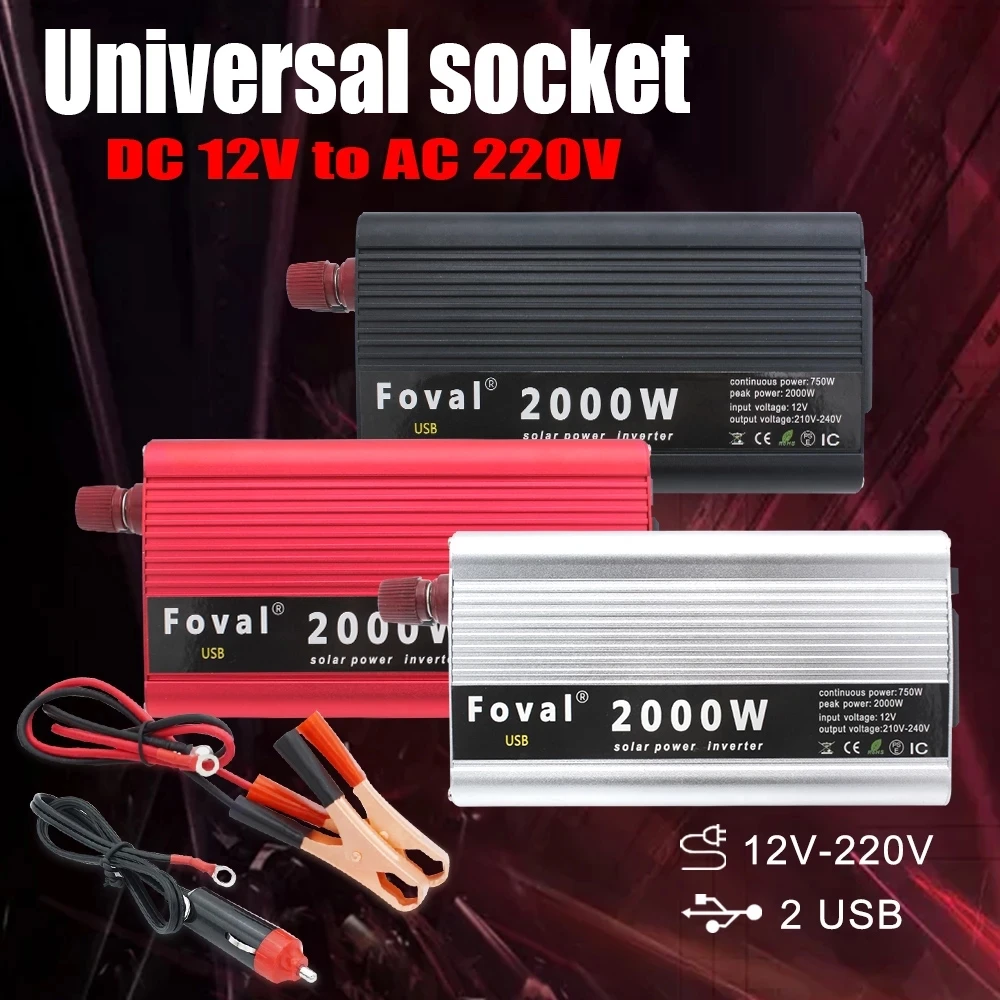 2000W Peak Power Inverter DC 12V/24V to AC 220V Auto Portable Charger Converter Adapter Modified Sine Wave Universal Socke
2000W Peak Power Inverter DC 12V/24V to AC 220V Auto Portable Charger Converter Adapter Modified Sine Wave Universal Socke