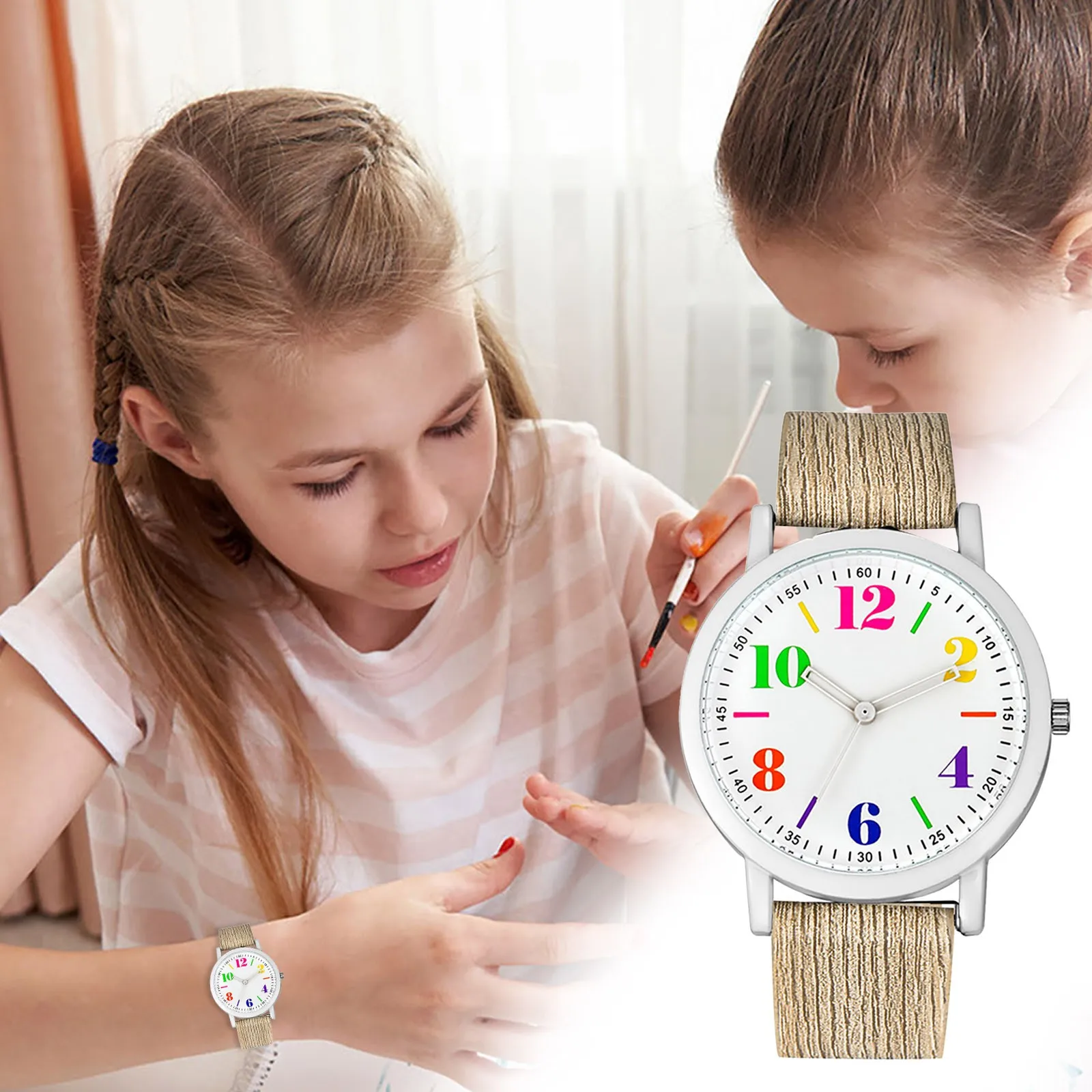 

Часы Детские кварцевые с круглым циферблатом и силиконовым ремешком