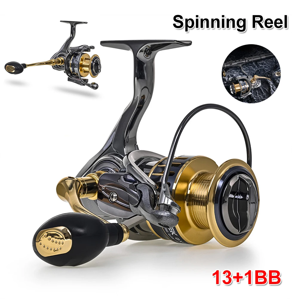 Spinning Reel GX1000-5000 Series 7.5KG Drag Max Fishing Reel 5.5:1 Ratio 13+1BB Metal Spool Carp Fishing Reel Fishing Equipment
Spinning Reel GX1000-5000 Series 7.5KG Drag Max Fishing Reel 5.5:1 Ratio 13+1BB Metal Spool Carp Fishing Reel Fishing Equipment