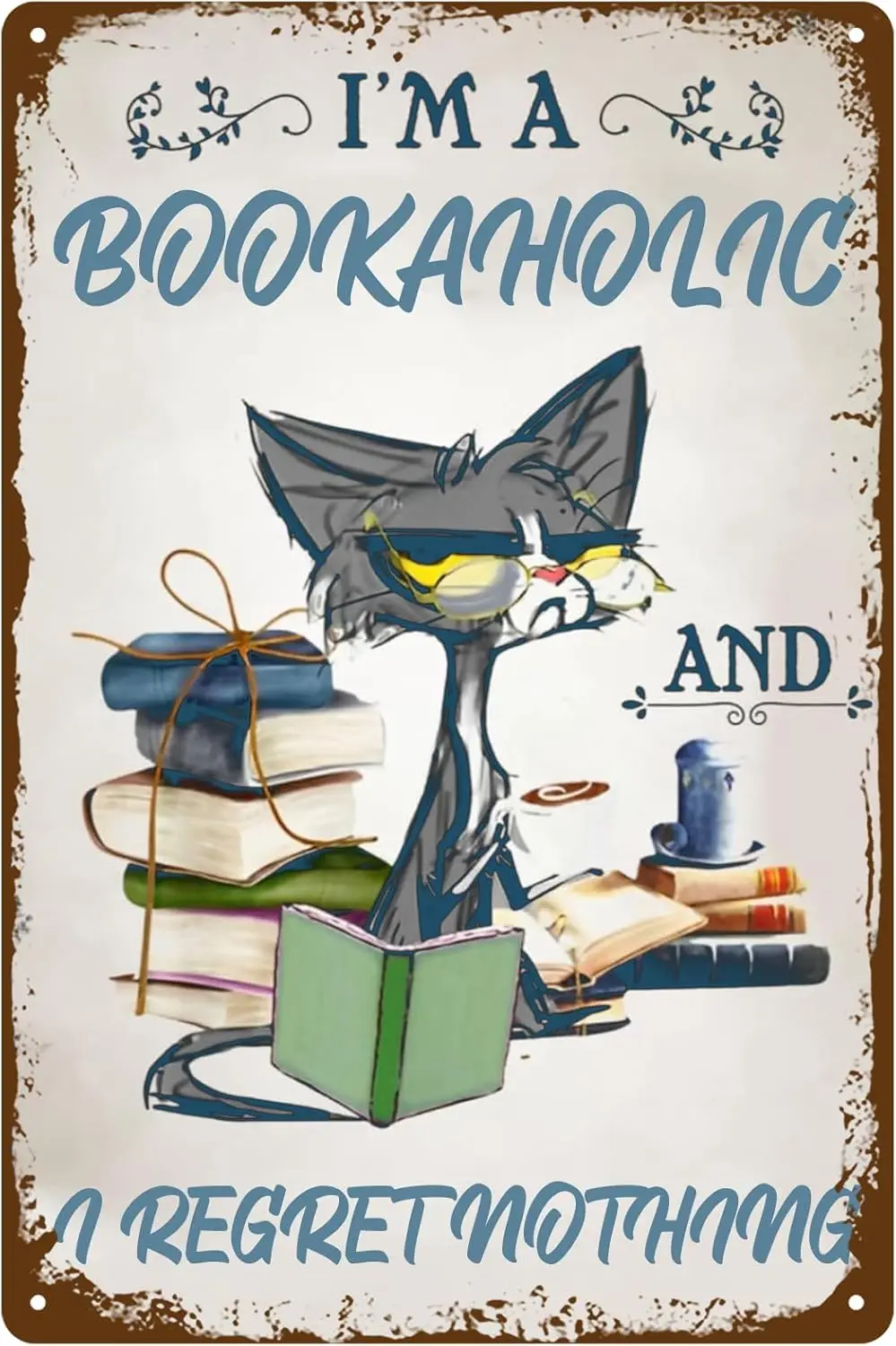 'm Bookholc nd Regret Nothng для декора комнаты спальни подарки любителей книг мальчиков Grls