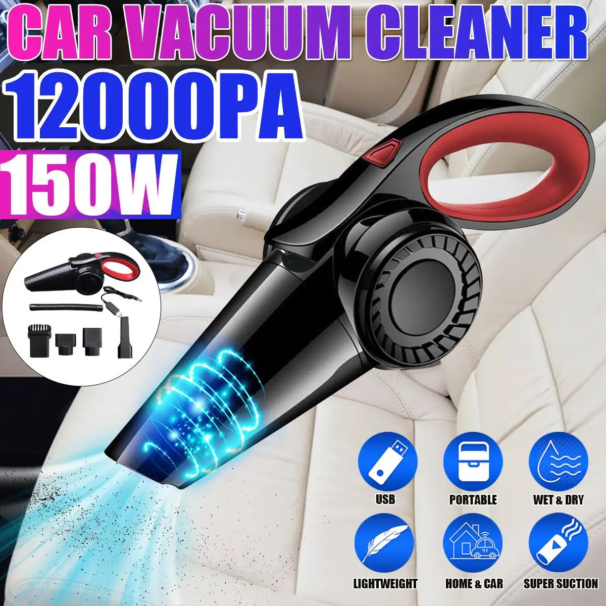 12000pa 150W Wireless Car Vacuum Cleaner For Machine Cordless Portable Handheld Desktop Vacuum Cleaner For Home Appliance Car
12000pa 150W Wireless Car Vacuum Cleaner For Machine Cordless Portable Handheld Desktop Vacuum Cleaner For Home Appliance Car