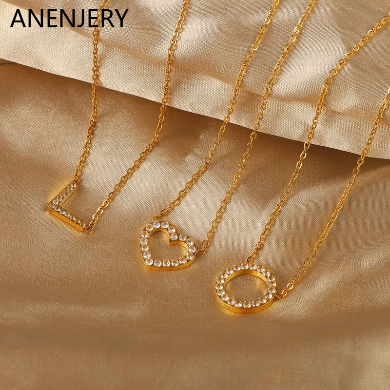 ANENJERY 316L Stainless Steel Necklace Jewelry Cutout Geometric Heart Necklace Party Jewelry Gifts New Women's Necklace
ANENJERY 316L Stainless Steel Necklace Jewelry Cutout Geometric Heart Necklace Party Jewelry Gifts New Women's Necklace