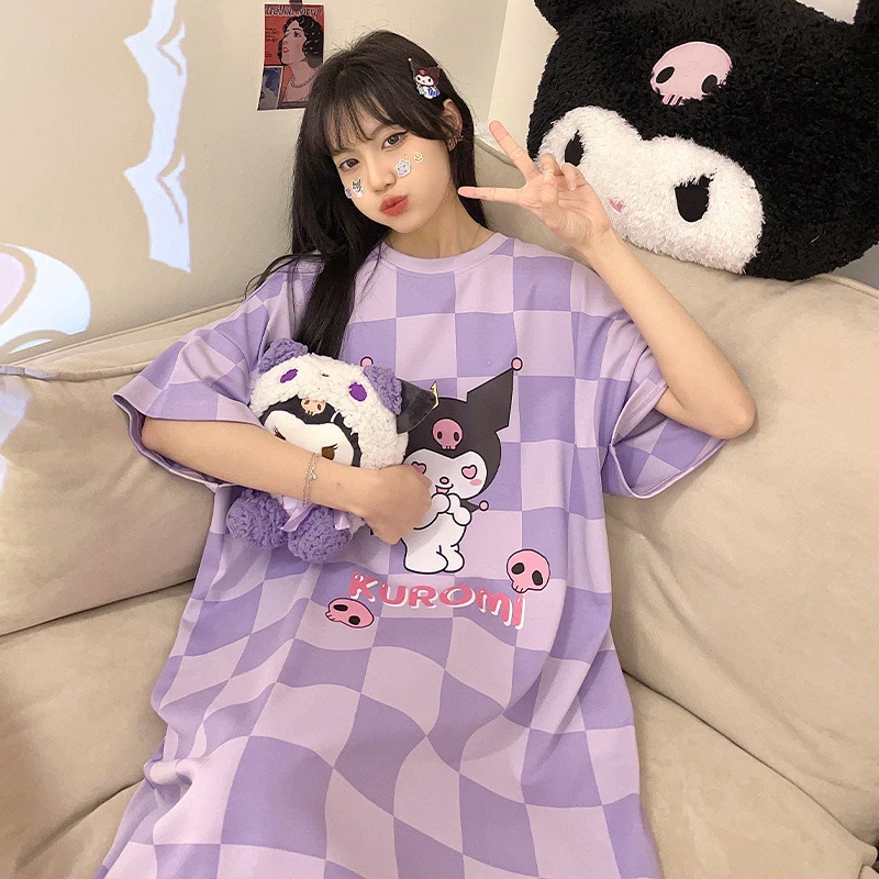 Милые пижамы Sanrio Kuromi, юбка с коротким рукавом, домашняя одежда, Мультяшные милые игрушки для девочек с круглым вырезом
Милые пижамы Sanrio Kuromi, юбка с коротким рукавом, домашняя одежда, Мультяшные милые игрушки для девочек с круглым вырезом
