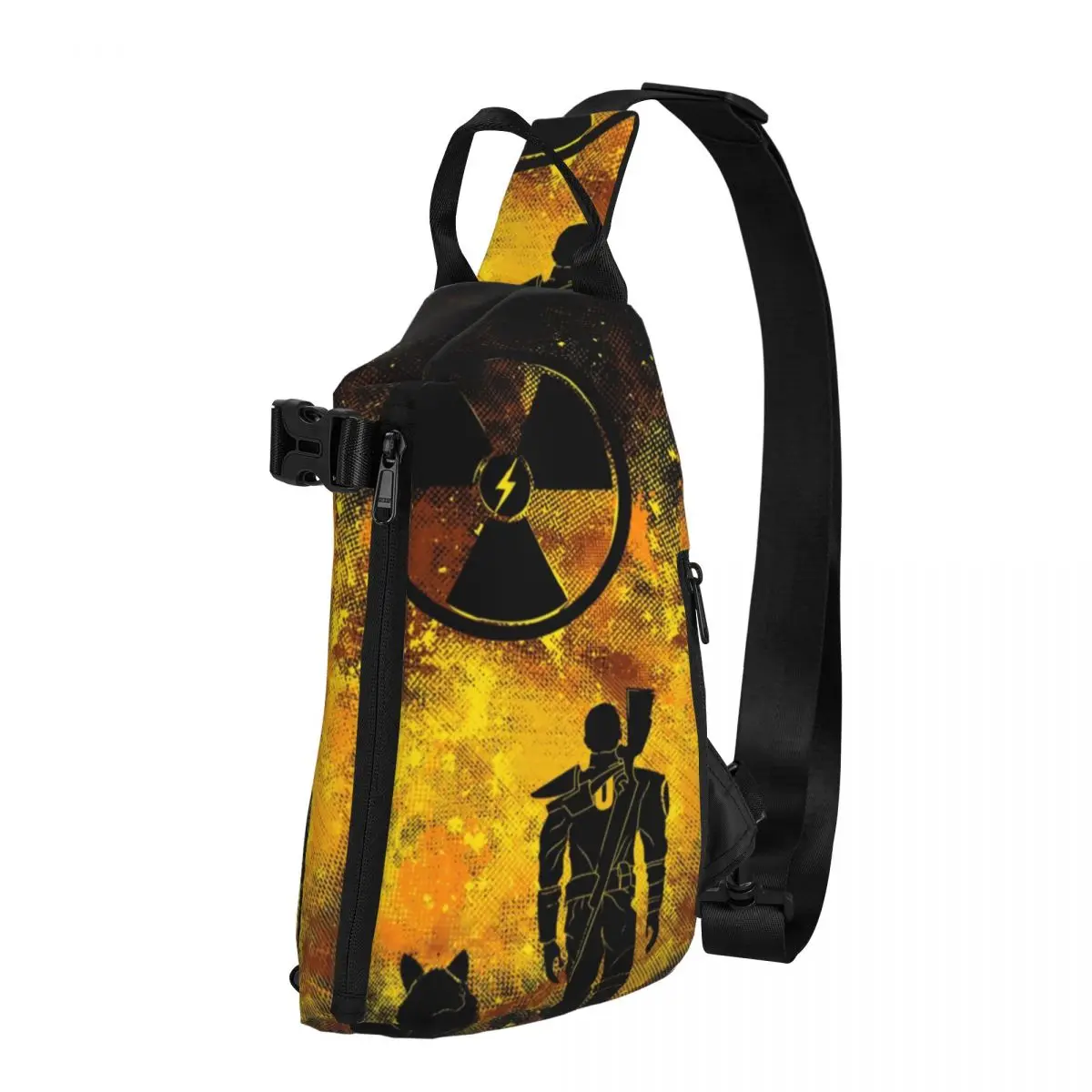 

Wasteland Art Fallout 4 Chest Bags dogmeat nuclear video games Trekking Shoulder Bag Funny Small Bag Business Running Sling Bags