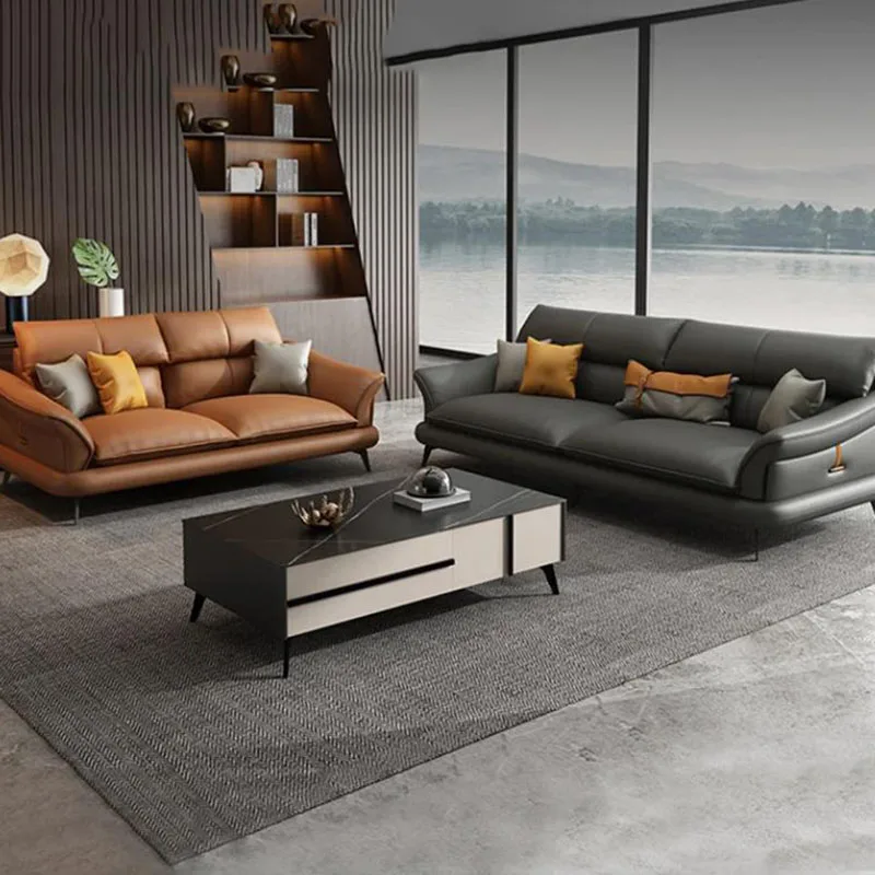 

Кожаный скандинавский диван для ленивой гостиной, угловой секционный итальянский диван, диваны, роскошный пол, диваны для дома, мебель DWH