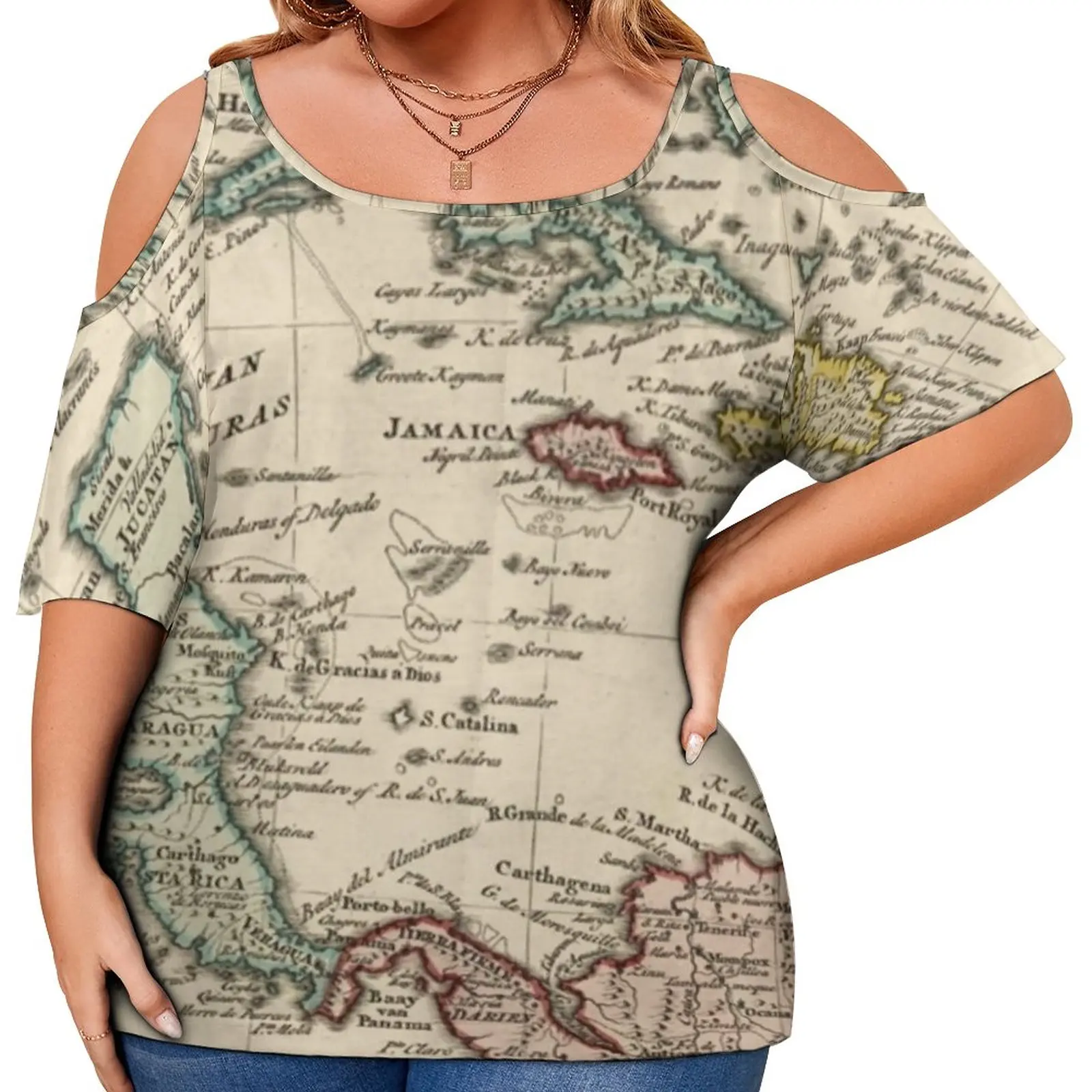 Vintage Map Print T-Shirts West Indies Caribbean Casual T-Shirt Short Sleeves Female Vintage Tee Shirt Summer Tees Plus Size 5XL
Vintage Map Print T-Shirts West Indies Caribbean Casual T-Shirt Short Sleeves Female Vintage Tee Shirt Summer Tees Plus Size 5XL