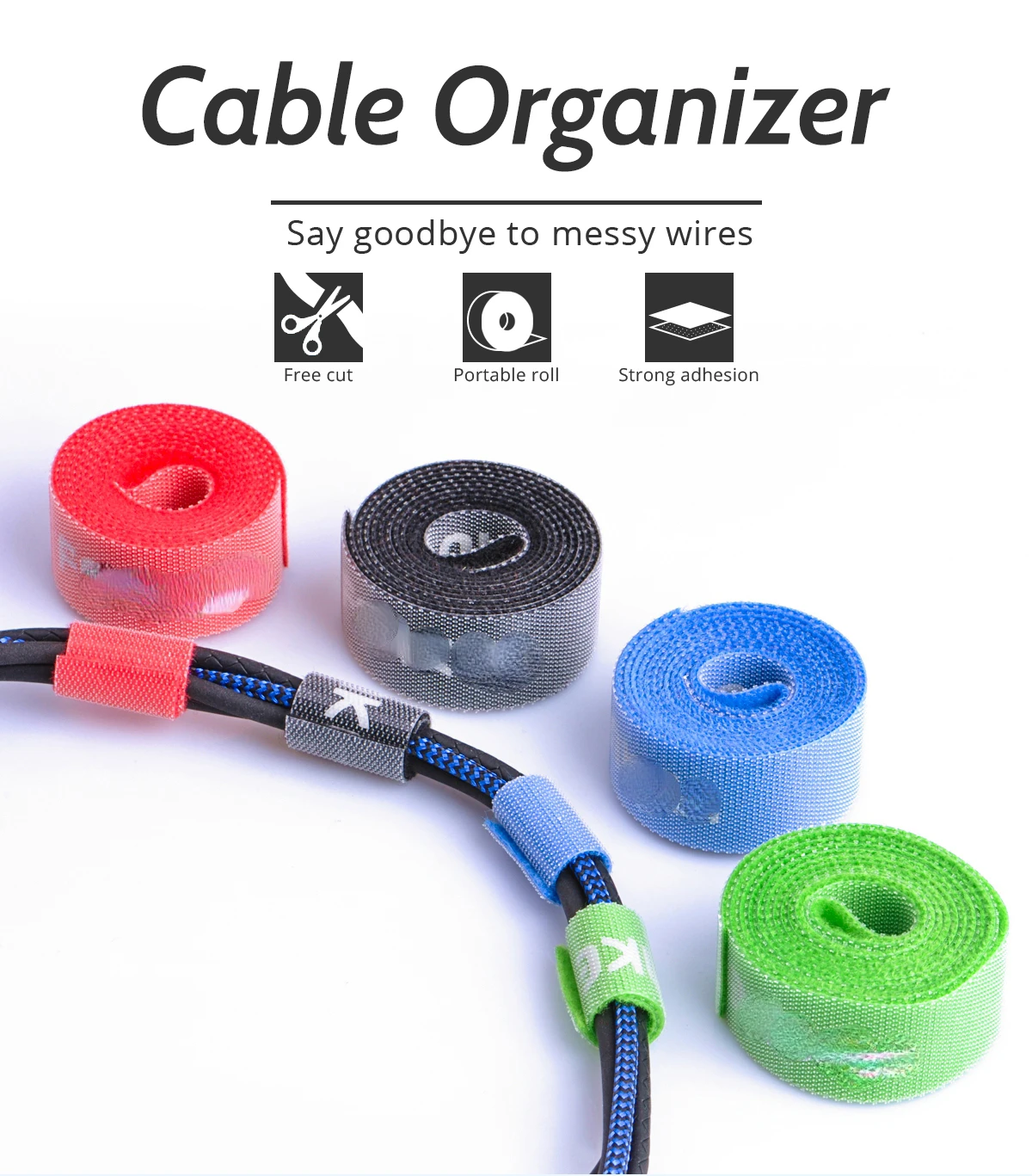 USB Cable Winder Cable Organizer Ties Mouse Wire Earphone Holder PC Cord Free Cut Cable Management Hoop Tape Protector
USB Cable Winder Cable Organizer Ties Mouse Wire Earphone Holder PC Cord Free Cut Cable Management Hoop Tape Protector