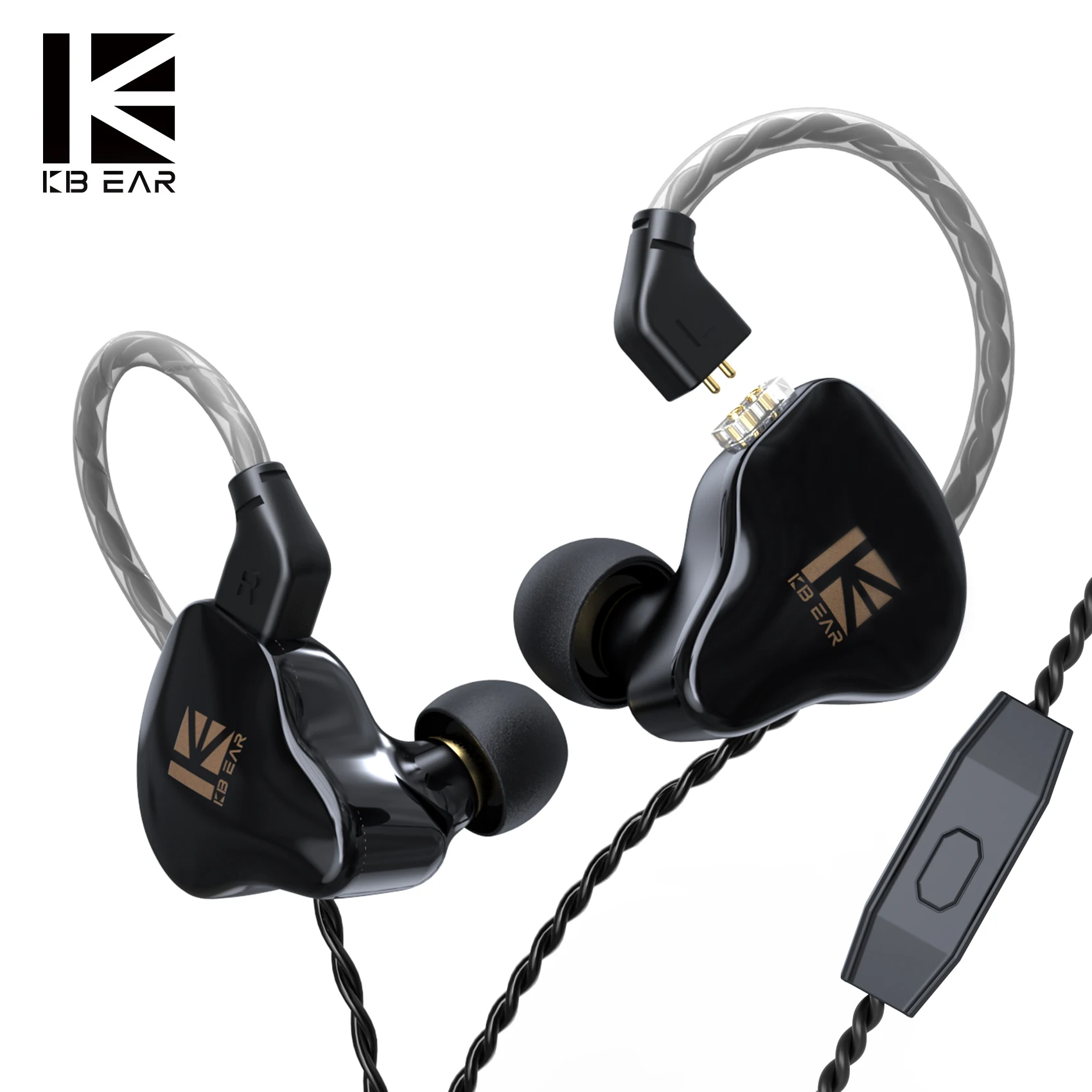 

KBEAR KS1 HIFI In Ear Earphones Dual Magnectic Circuit Dynamic Wired Noise Canceling Monitors Headset with Detachable Cable Mic