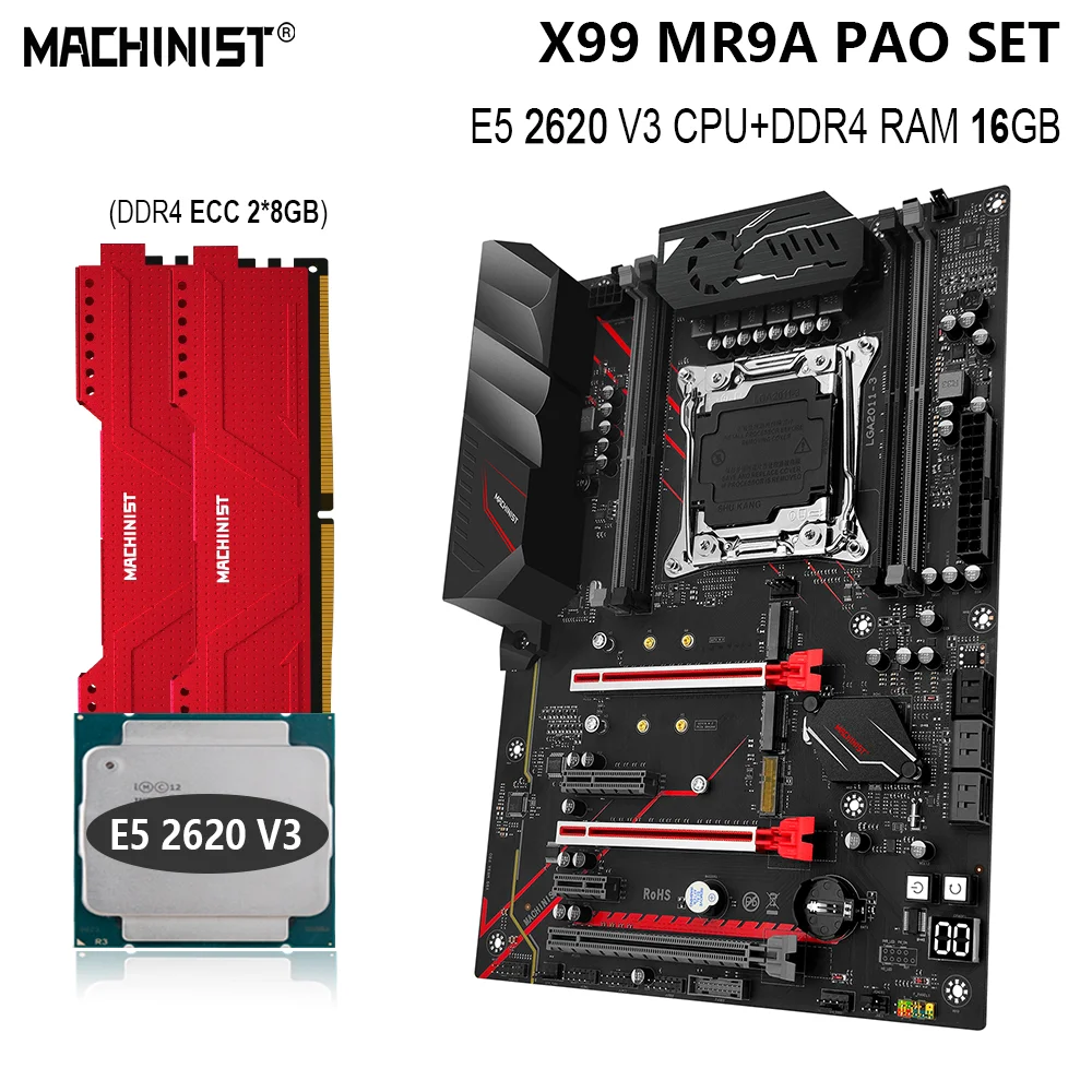 MACHINIST X99 Kit Motherboard With E5 2620 V3 CPU 16GB(2*8G) DDR4 ECC RAM Memory LGA 2011-3 Set Support Nvme M.2 ATX MR9A PRO
MACHINIST X99 Kit Motherboard With E5 2620 V3 CPU 16GB(2*8G) DDR4 ECC RAM Memory LGA 2011-3 Set Support Nvme M.2 ATX MR9A PRO