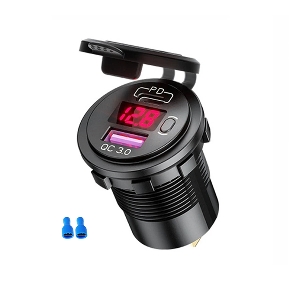 48W USB Type C Car Usb Charger Socket 12V 24V Dual USB Outlet PD3.0&QC3.0 Car Socket with LED Voltmeter and ON/Off Switch Fast C
48W USB Type C Car Usb Charger Socket 12V 24V Dual USB Outlet PD3.0&QC3.0 Car Socket with LED Voltmeter and ON/Off Switch Fast C