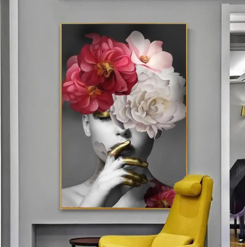 Peony girl wall art canvas painting Nordic sexy poster printing living room home decoration wall picture poster
Peony girl wall art canvas painting Nordic sexy poster printing living room home decoration wall picture poster