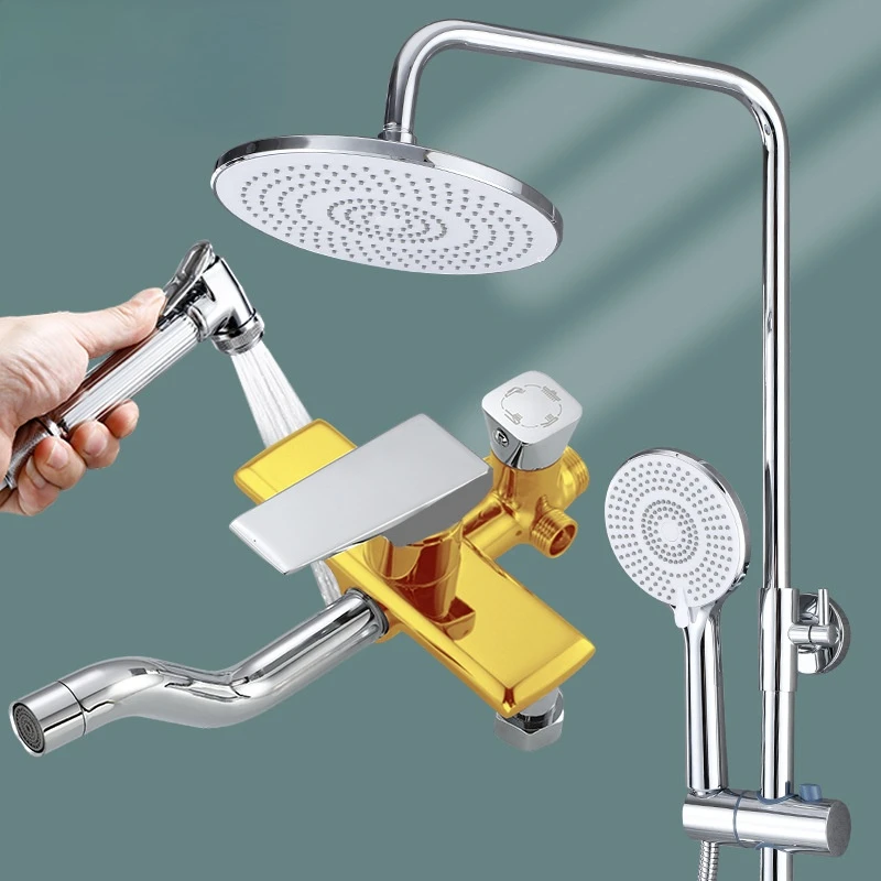 

Hand Mixer Shower Set System Head Rainfall Bath High Pressure Shower Set Hygienic Polishing Mitigeur Douche Bathroom Fixtures