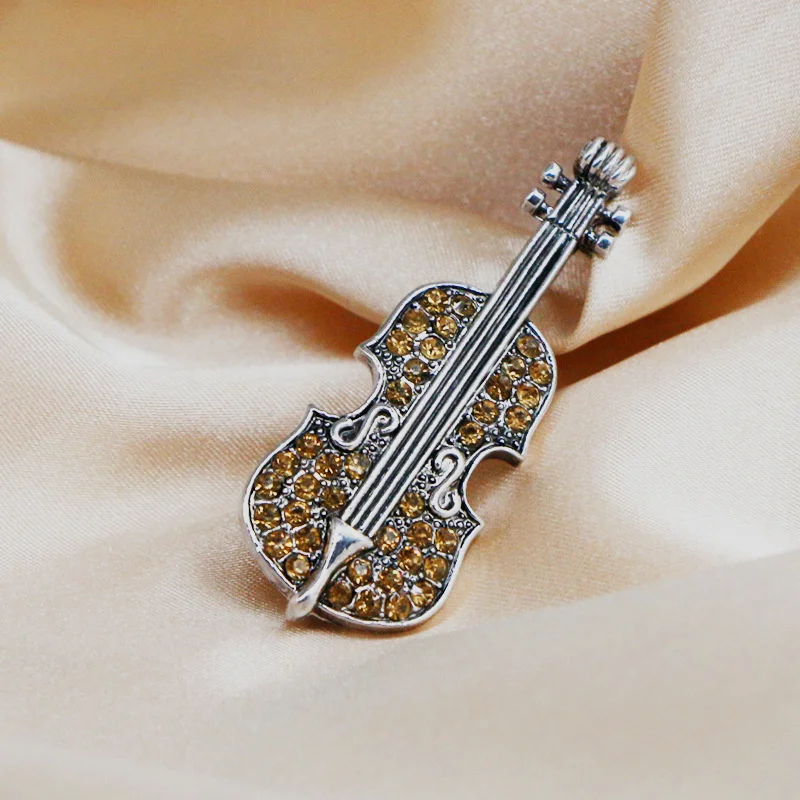 Fashion Women Pins Punk Brooches Crystal Rhinestone Violin Brooches Pin Jewelry Accessories Brooch
Fashion Women Pins Punk Brooches Crystal Rhinestone Violin Brooches Pin Jewelry Accessories Brooch