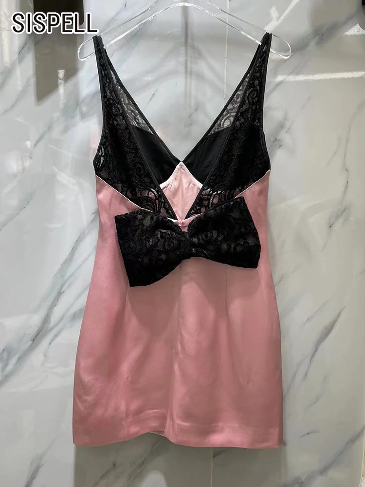 SISPELL Sexy Patchwork Lace Dress For Female V Neck Sleeveless High Waist Bowknot Dresses Women 2022 Summer Clothing Fashion New
SISPELL Sexy Patchwork Lace Dress For Female V Neck Sleeveless High Waist Bowknot Dresses Women 2022 Summer Clothing Fashion New