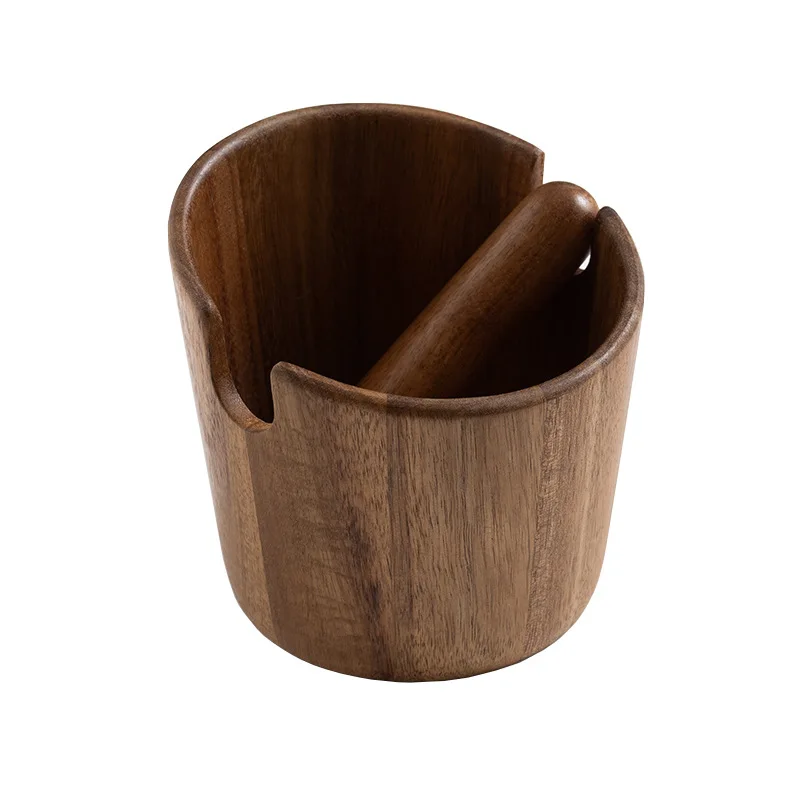 Wooden Coffee Knock Box, Acacia Wood Shock-Absorbent Espresso Knock Box for Barista Coffee Grind Dump Waste Bin
Wooden Coffee Knock Box, Acacia Wood Shock-Absorbent Espresso Knock Box for Barista Coffee Grind Dump Waste Bin